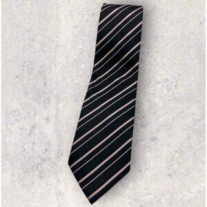 PAUL SMITH Silk Tie ITALY Brown Pink Striped W:3.6" EUC